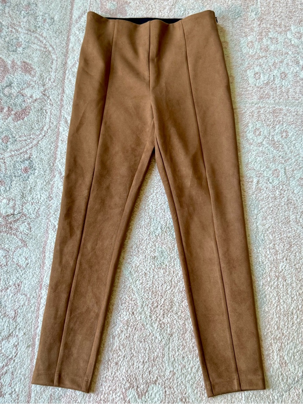 LOFT Brown Slim Faux Suede Pants, Size 4